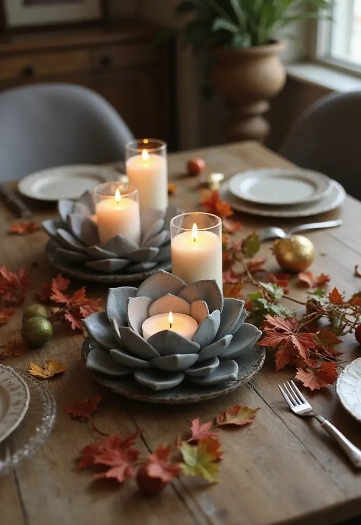 28 Lotus Candle Holder Decor Ideas That Add Serenity 29 28 Lotus Candle Holder Decor Ideas That Add Serenity - 7. Lotus Holders with Seasonal Decor