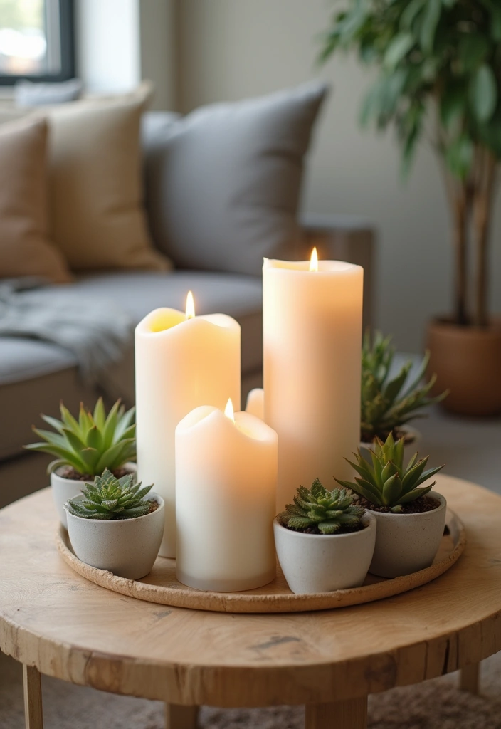28 Modern Home Decor Ideas with Candles and Plants for Fresh Vibes 1 28 Modern Home Decor Ideas with Candles and Plants for Fresh Vibes - 1. Layered Candle Displays