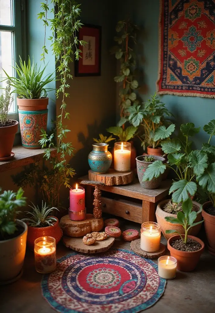 28 Modern Home Decor Ideas with Candles and Plants for Fresh Vibes 47 28 Modern Home Decor Ideas with Candles and Plants for Fresh Vibes - 13. Candle Accents in Boho Decor