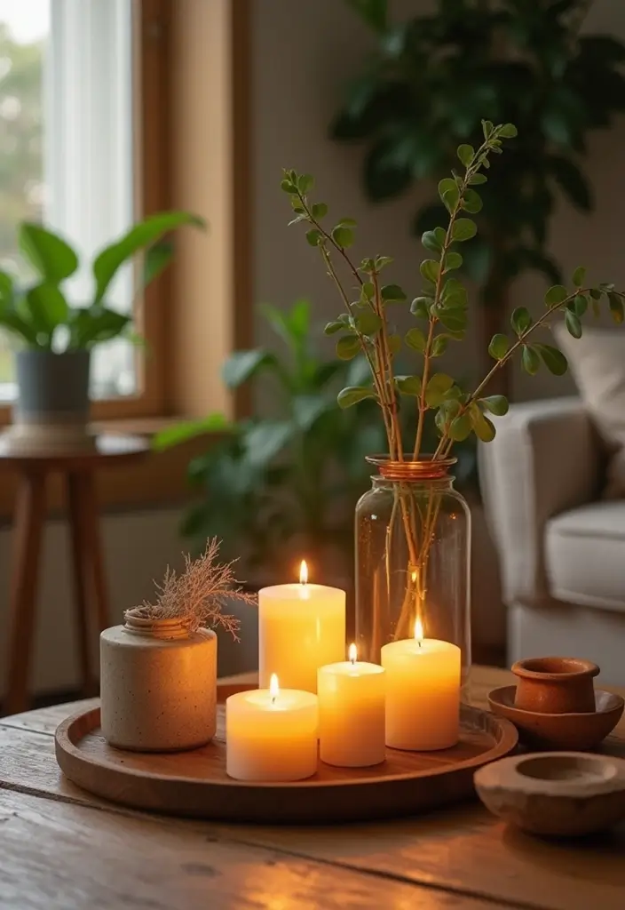28 Modern Home Decor Ideas with Candles and Plants for Fresh Vibes 48 28 Modern Home Decor Ideas with Candles and Plants for Fresh Vibes - 14. Balancing Aromatherapy with Candlelight