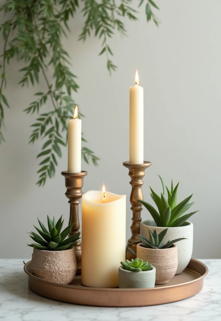 28 Modern Home Decor Ideas with Candles and Plants for Fresh Vibes 56 28 Modern Home Decor Ideas with Candles and Plants for Fresh Vibes - 18. Creative Candle and Plant Grouping