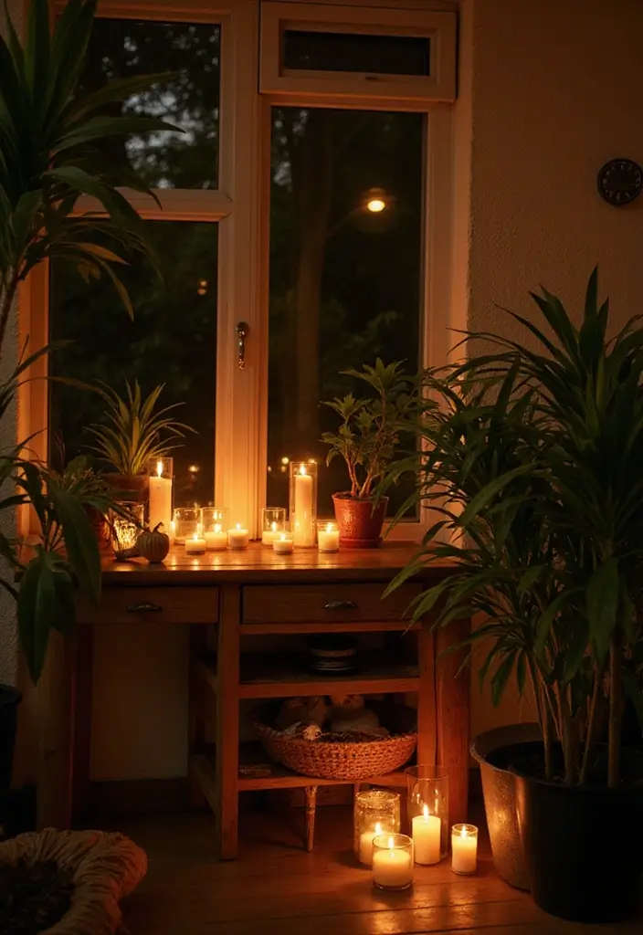 28 Modern Home Decor Ideas with Candles and Plants for Fresh Vibes 80 28 Modern Home Decor Ideas with Candles and Plants for Fresh Vibes - 26. Candle and Plant Mood Lighting