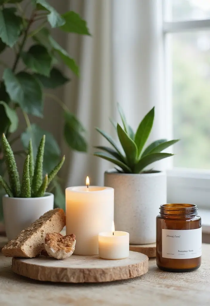28 Modern Home Decor Ideas with Candles and Plants for Fresh Vibes 88 28 Modern Home Decor Ideas with Candles and Plants for Fresh Vibes - 28. Sustainable Candle and Plant Decor