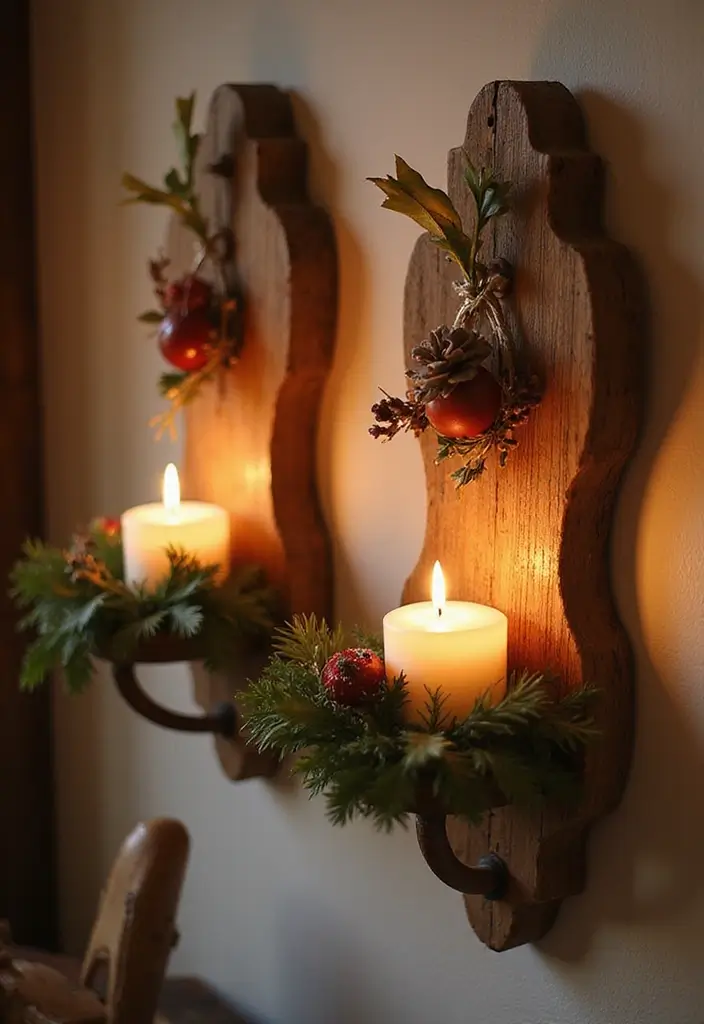 29 Candle Wall Sconce Decor Ideas That Feel Elegant and Cozy 2 29 Candle Wall Sconce Decor Ideas That Feel Elegant and Cozy - 2. Rustic Wooden Sconces