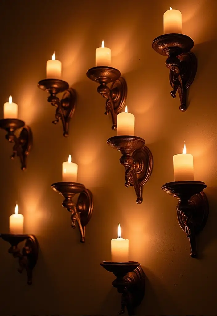29 Candle Wall Sconce Decor Ideas That Feel Elegant and Cozy 62 29 Candle Wall Sconce Decor Ideas That Feel Elegant and Cozy - 26. Candlelit Wall Displays