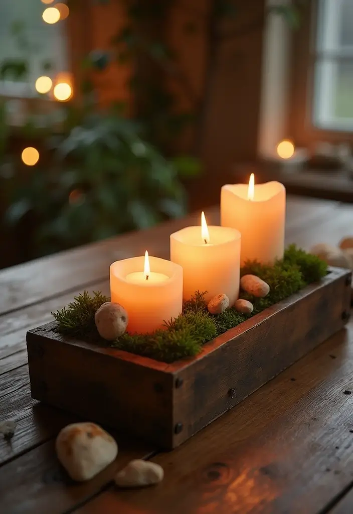 29 Rustic Wall Decor Ideas with Candles and Vases That Feel Inviting 107 29 Rustic Wall Decor Ideas with Candles and Vases That Feel Inviting - 25. Rustic Candle Box Centerpieces