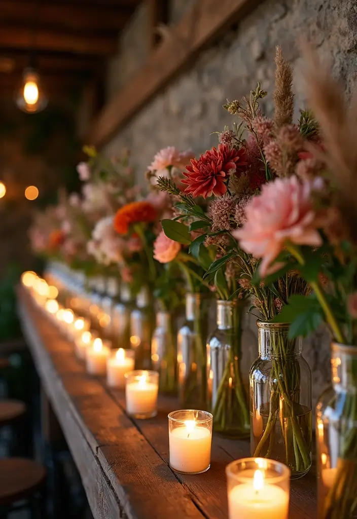 29 Rustic Wall Decor Ideas with Candles and Vases That Feel Inviting 36 29 Rustic Wall Decor Ideas with Candles and Vases That Feel Inviting - 6. Wall-Mounted Vases with Candles