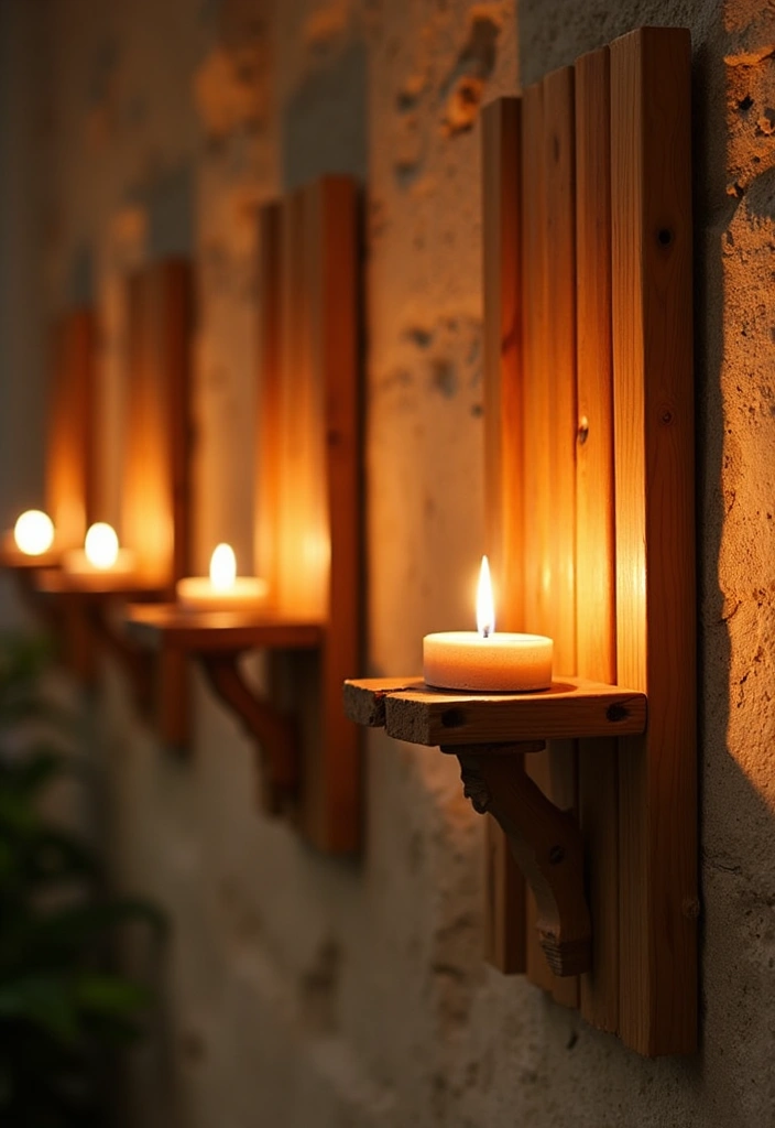 29 Rustic Wall Decor Ideas with Candles and Vases That Feel Inviting 50 29 Rustic Wall Decor Ideas with Candles and Vases That Feel Inviting - 8. Bamboo Wall Sconces with Candles