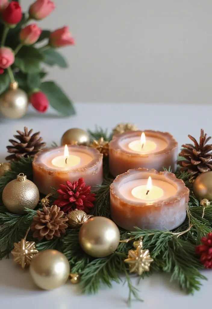 30 Agate Candle Holder Decor Ideas for a Luxurious Look 24 30 Agate Candle Holder Decor Ideas for a Luxurious Look - 12. Seasonal Decor