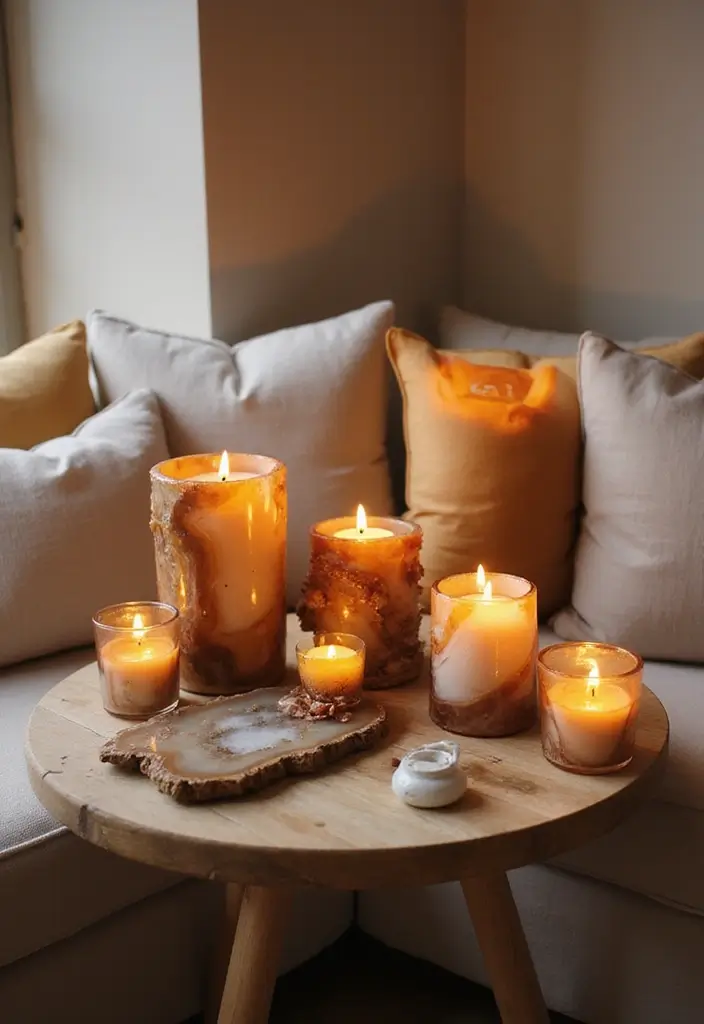 30 Agate Candle Holder Decor Ideas for a Luxurious Look 32 30 Agate Candle Holder Decor Ideas for a Luxurious Look - 14. Cozy Corners