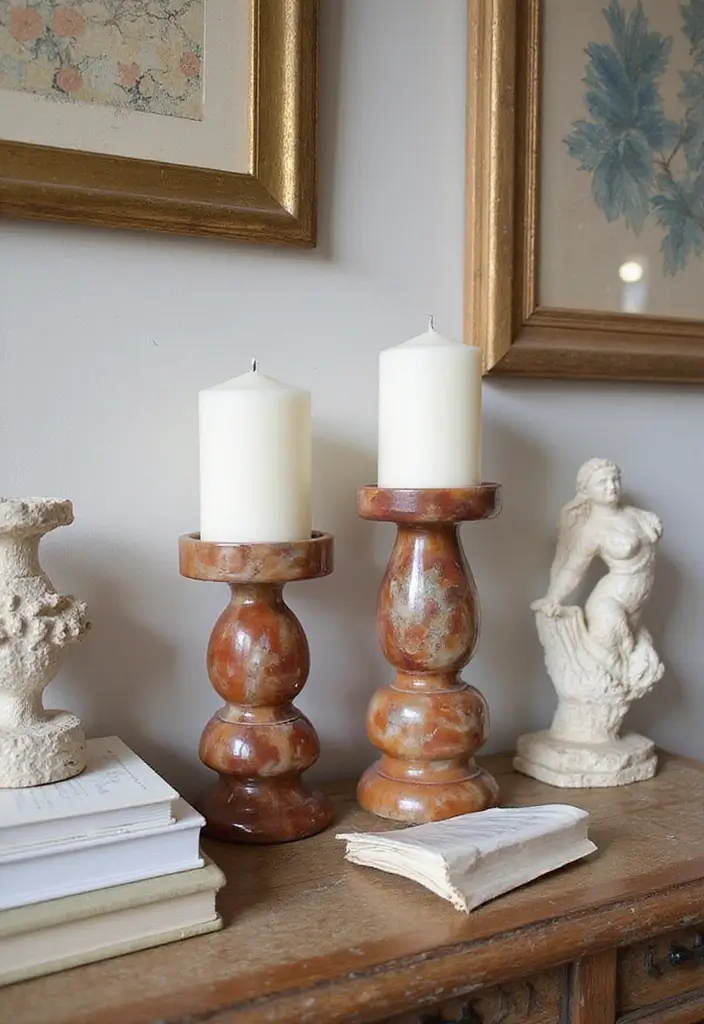 30 Agate Candle Holder Decor Ideas for a Luxurious Look 37 30 Agate Candle Holder Decor Ideas for a Luxurious Look - 15. Artful Displays