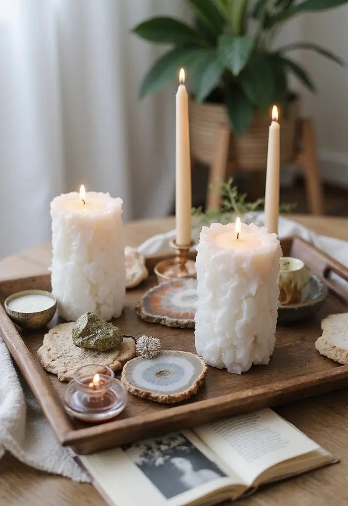30 Agate Candle Holder Decor Ideas for a Luxurious Look 41 30 Agate Candle Holder Decor Ideas for a Luxurious Look - 17. Inspirational Vignettes