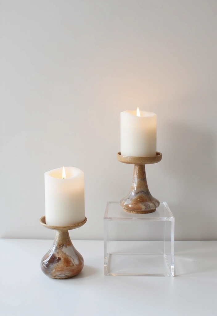 30 Agate Candle Holder Decor Ideas for a Luxurious Look 47 30 Agate Candle Holder Decor Ideas for a Luxurious Look - 19. Minimalist Approach