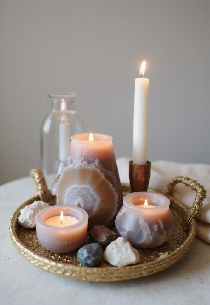 30 Agate Candle Holder Decor Ideas for a Luxurious Look 66 30 Agate Candle Holder Decor Ideas for a Luxurious Look - 24. Candle Collections