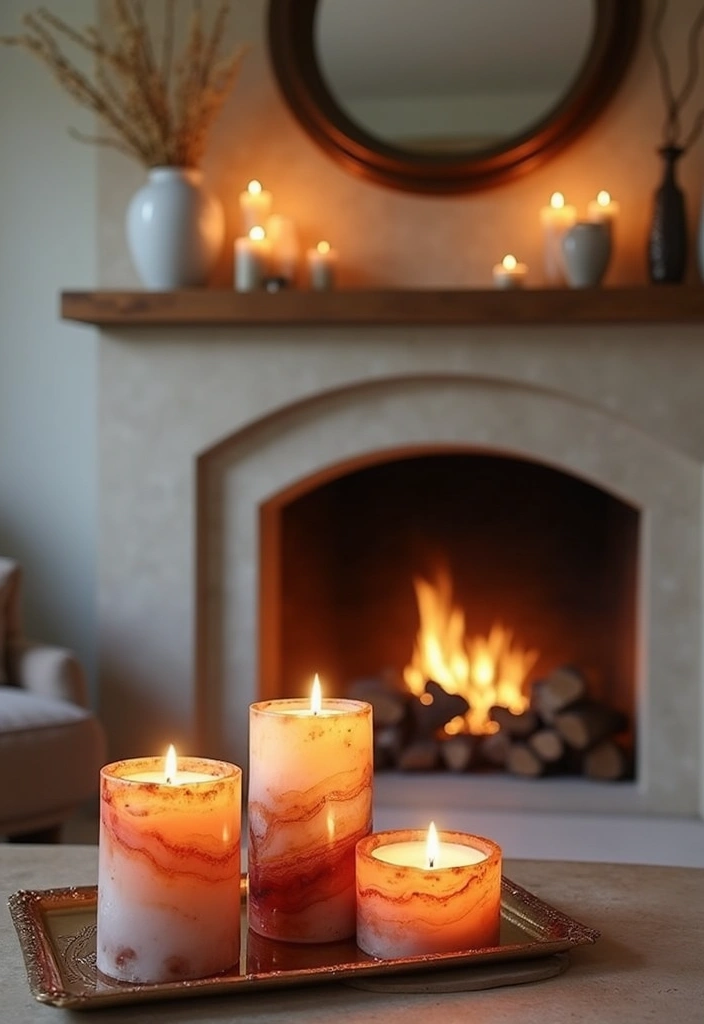 30 Agate Candle Holder Decor Ideas for a Luxurious Look 10 30 Agate Candle Holder Decor Ideas for a Luxurious Look - 6. Fireplace Glam