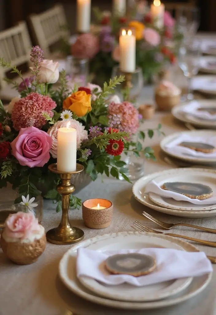 30 Agate Candle Holder Decor Ideas for a Luxurious Look 13 30 Agate Candle Holder Decor Ideas for a Luxurious Look - 9. Unique Wedding Decor