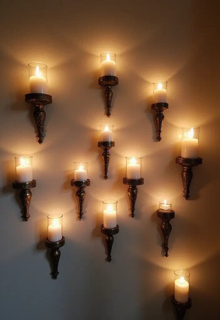 30 Bathroom Candle Decor Ideas for Spa-Like Relaxation 24 30 Bathroom Candle Decor Ideas for Spa-Like Relaxation - 10. Candle Holder Wall Art