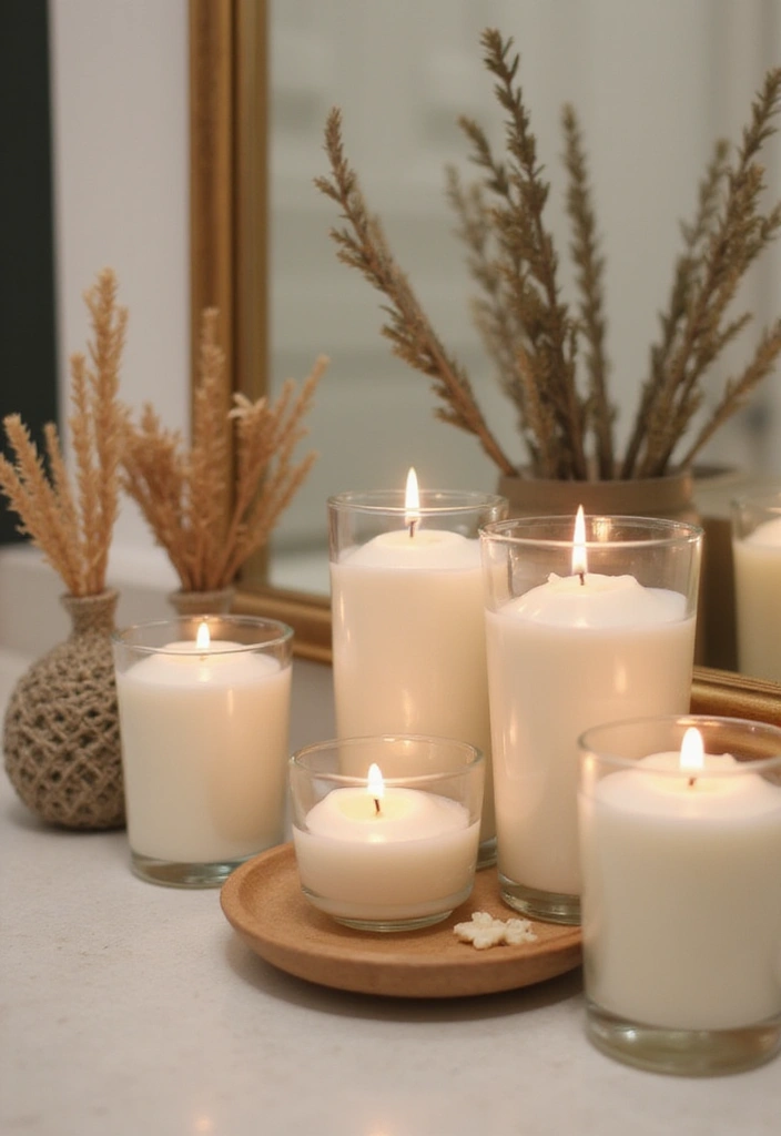 30 Bathroom Candle Decor Ideas for Spa-Like Relaxation 44 30 Bathroom Candle Decor Ideas for Spa-Like Relaxation - 18. Candle Vignettes