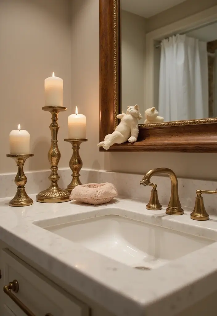 30 Bathroom Candle Decor Ideas for Spa-Like Relaxation 47 30 Bathroom Candle Decor Ideas for Spa-Like Relaxation - 19. Candle as Art