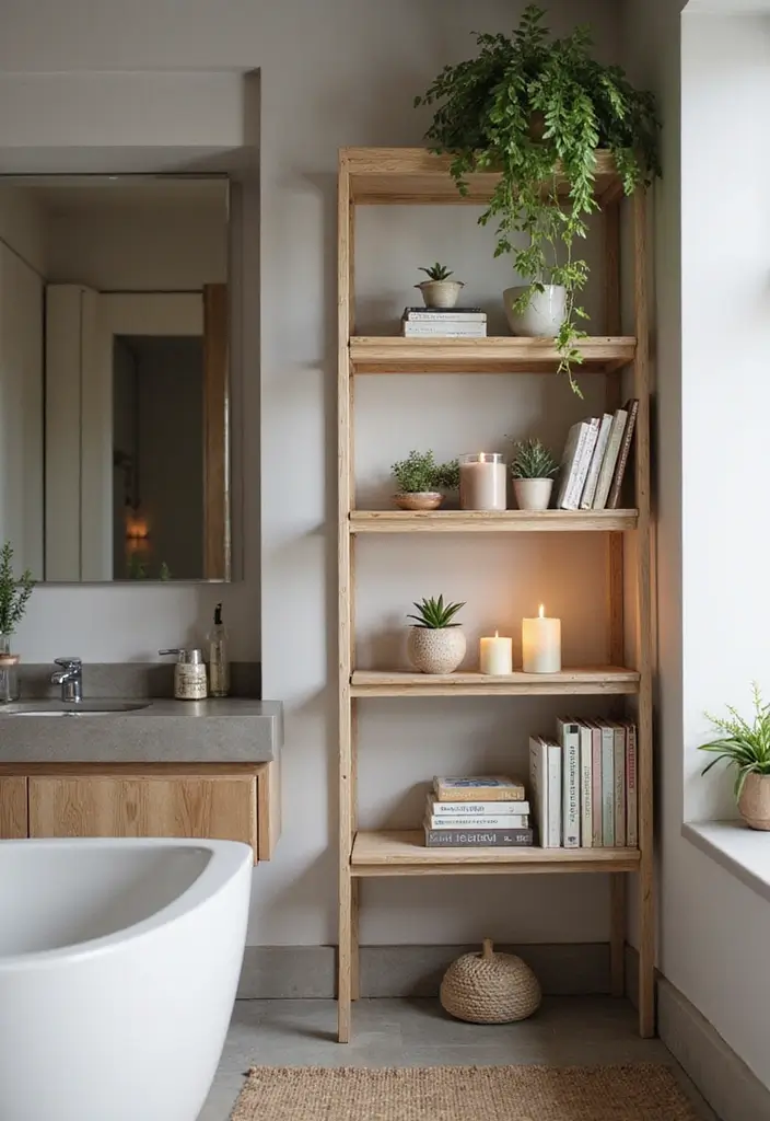 30 Bathroom Candle Decor Ideas for Spa-Like Relaxation 60 30 Bathroom Candle Decor Ideas for Spa-Like Relaxation - 24. Candle Accents for Shelving