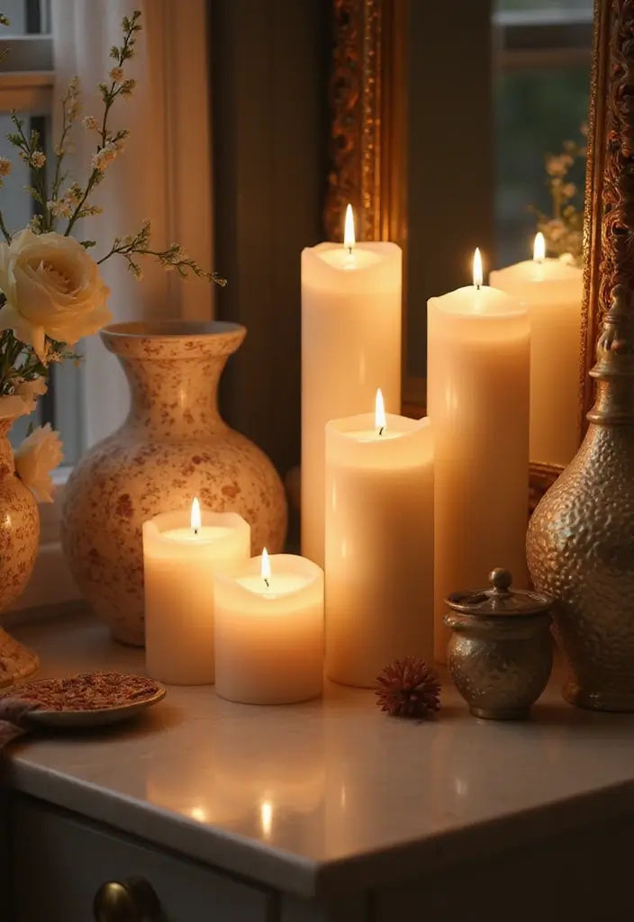 30 Bathroom Candle Decor Ideas for Spa-Like Relaxation 61 30 Bathroom Candle Decor Ideas for Spa-Like Relaxation - 25. Candle Groups on Vanities