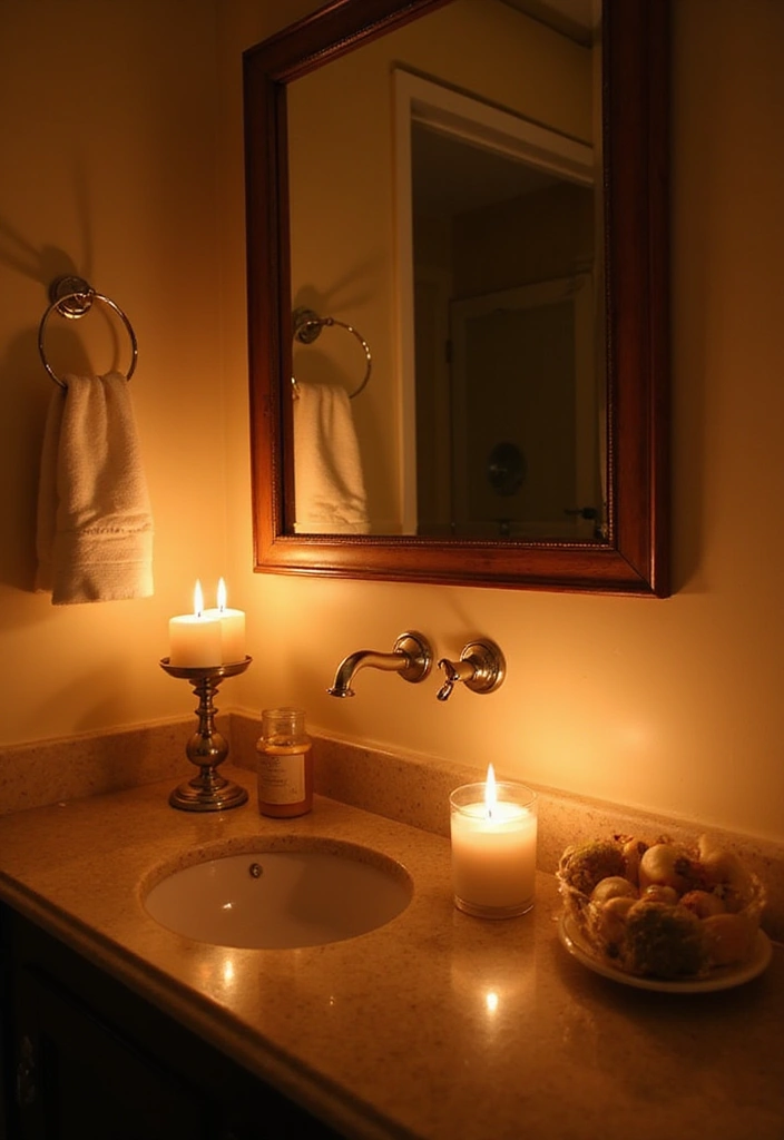 30 Bathroom Candle Decor Ideas for Spa-Like Relaxation 84 30 Bathroom Candle Decor Ideas for Spa-Like Relaxation - 30. Candle Decor for Guest Bathrooms