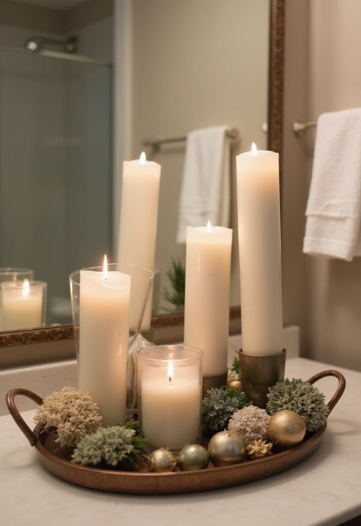 30 Bathroom Candle Decor Ideas for Spa-Like Relaxation 14 30 Bathroom Candle Decor Ideas for Spa-Like Relaxation - 4. Decorative Candle Tray