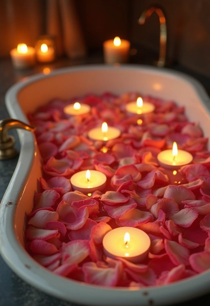 30 Bathroom Candle Decor Ideas for Spa-Like Relaxation 21 30 Bathroom Candle Decor Ideas for Spa-Like Relaxation - 9. Floating Candles in a Bath