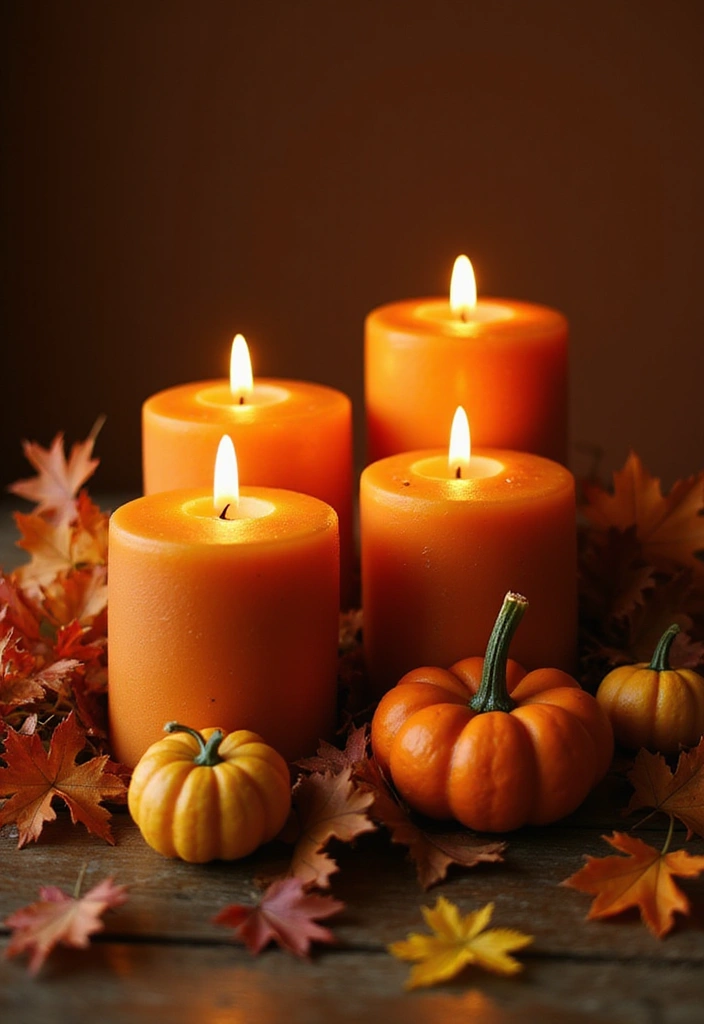 30+ Bedroom Candle Decor Ideas for Soft Romantic Lighting 25 30+ Bedroom Candle Decor Ideas for Soft Romantic Lighting - 13. Candles with Seasonal Decor