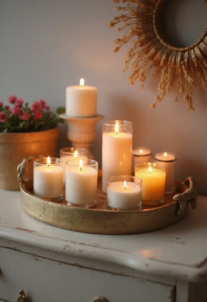 30+ Bedroom Candle Decor Ideas for Soft Romantic Lighting 7 30+ Bedroom Candle Decor Ideas for Soft Romantic Lighting - 7. Scented Pillar Candles