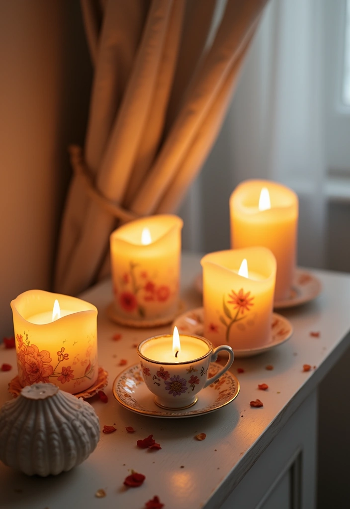 30+ Bedroom Candle Decor Ideas for Soft Romantic Lighting 8 30+ Bedroom Candle Decor Ideas for Soft Romantic Lighting - 8. Candles in Unique Containers