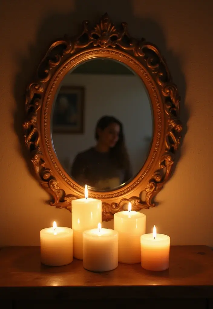 30+ Bedroom Candle Decor Ideas for Soft Romantic Lighting 9 30+ Bedroom Candle Decor Ideas for Soft Romantic Lighting - 9. Candle Decor with Mirrors