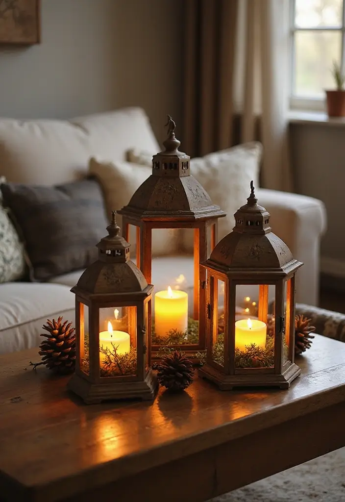 30 Candle Lantern Decor Ideas to Brighten Up Your Living Room 1 30 Candle Lantern Decor Ideas to Brighten Up Your Living Room - 1. Rustic Wooden Lanterns