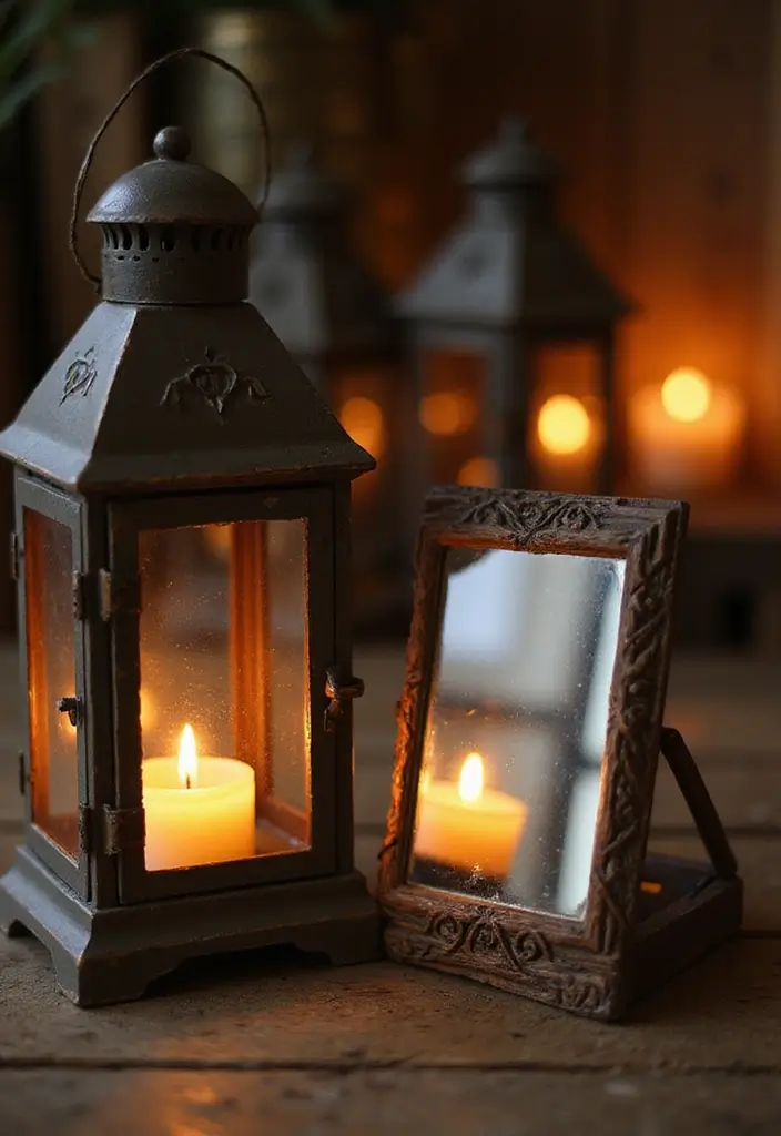 30 Candle Lantern Decor Ideas to Brighten Up Your Living Room 54 30 Candle Lantern Decor Ideas to Brighten Up Your Living Room - 12. Rustic Lanterns with Mirrors