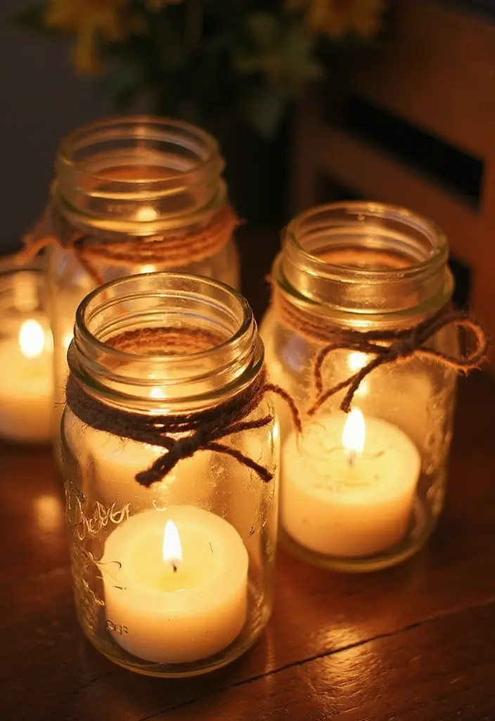 30 Candle Lantern Decor Ideas to Brighten Up Your Living Room 64 30 Candle Lantern Decor Ideas to Brighten Up Your Living Room - 16. Upcycled Lanterns from Jars