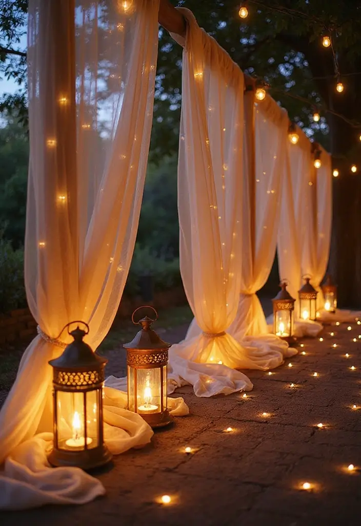 30 Candle Lantern Decor Ideas to Brighten Up Your Living Room 80 30 Candle Lantern Decor Ideas to Brighten Up Your Living Room - 22. Lanterns with Fabric Canopies