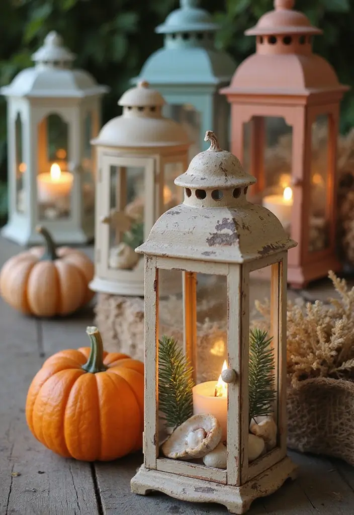 30 Candle Lantern Decor Ideas to Brighten Up Your Living Room 30 30 Candle Lantern Decor Ideas to Brighten Up Your Living Room - 6. Lanterns with Seasonal Themes