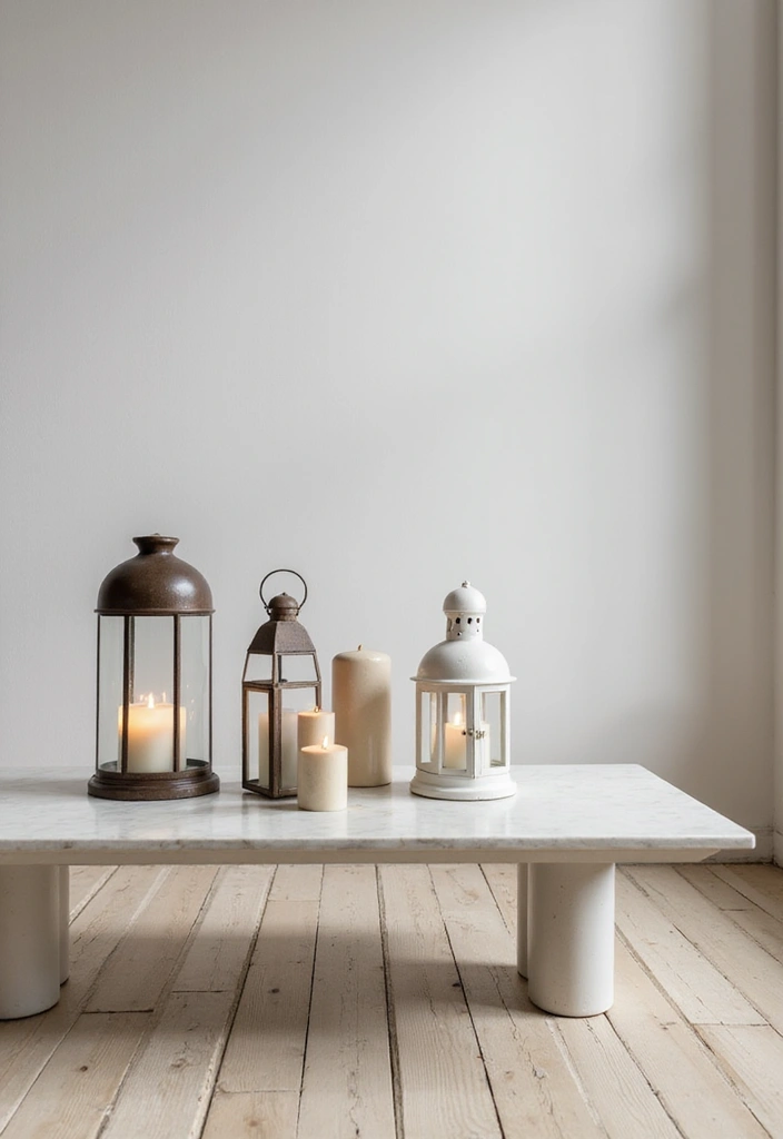30 Candle Lantern Decor Ideas to Brighten Up Your Living Room 31 30 Candle Lantern Decor Ideas to Brighten Up Your Living Room - 7. Minimalist Lantern Arrangements