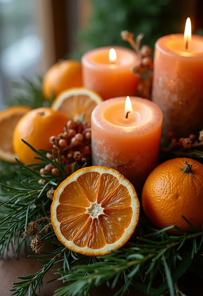 30 Candlestick Christmas Decor Ideas for a Festive Glow 67 30 Candlestick Christmas Decor Ideas for a Festive Glow - 17. Dried Citrus Accents