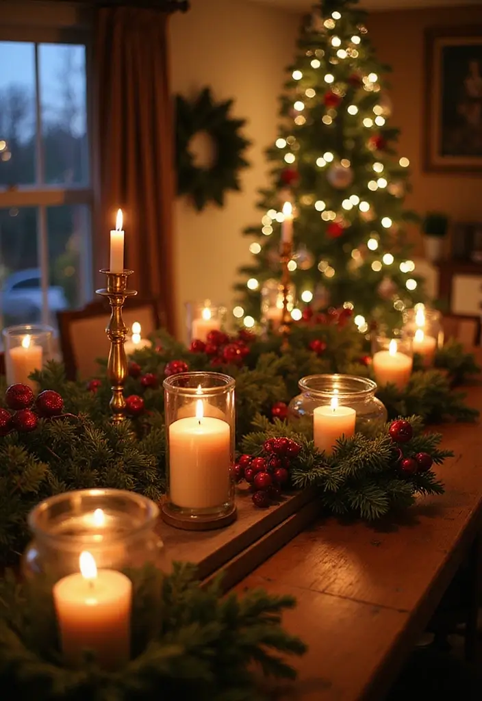 30 Candlestick Christmas Decor Ideas for a Festive Glow 106 30 Candlestick Christmas Decor Ideas for a Festive Glow - 30. Seasonal Candle Arrangements for Every Room