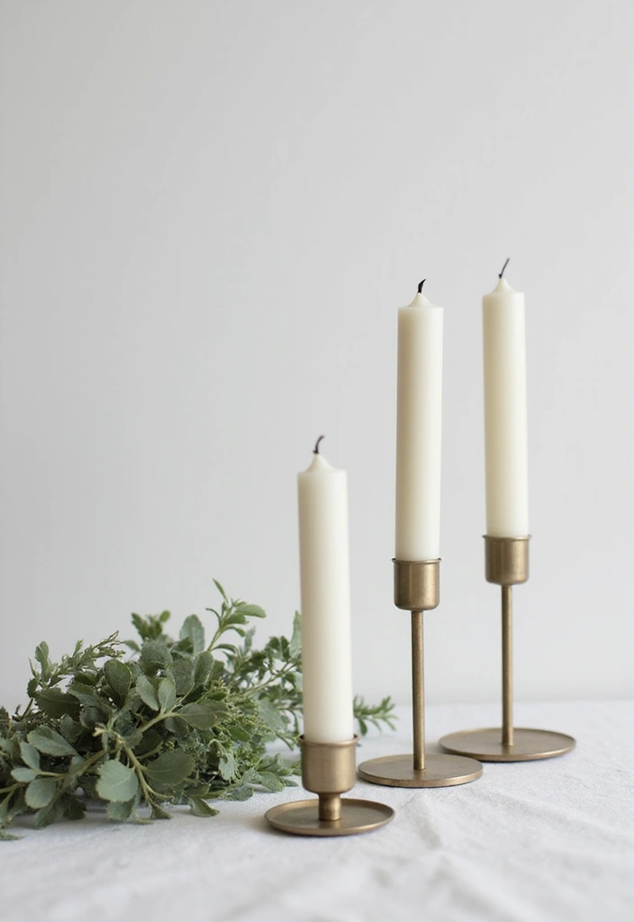 30 Candlestick Christmas Decor Ideas for a Festive Glow 16 30 Candlestick Christmas Decor Ideas for a Festive Glow - 4. Minimalist Candle Display