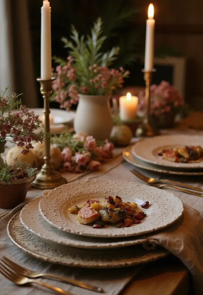 30 Flower and Candle Table Decor Ideas for Romantic Settings 12 30 Flower and Candle Table Decor Ideas for Romantic Settings - 4. Layered Textiles with Candle Accents