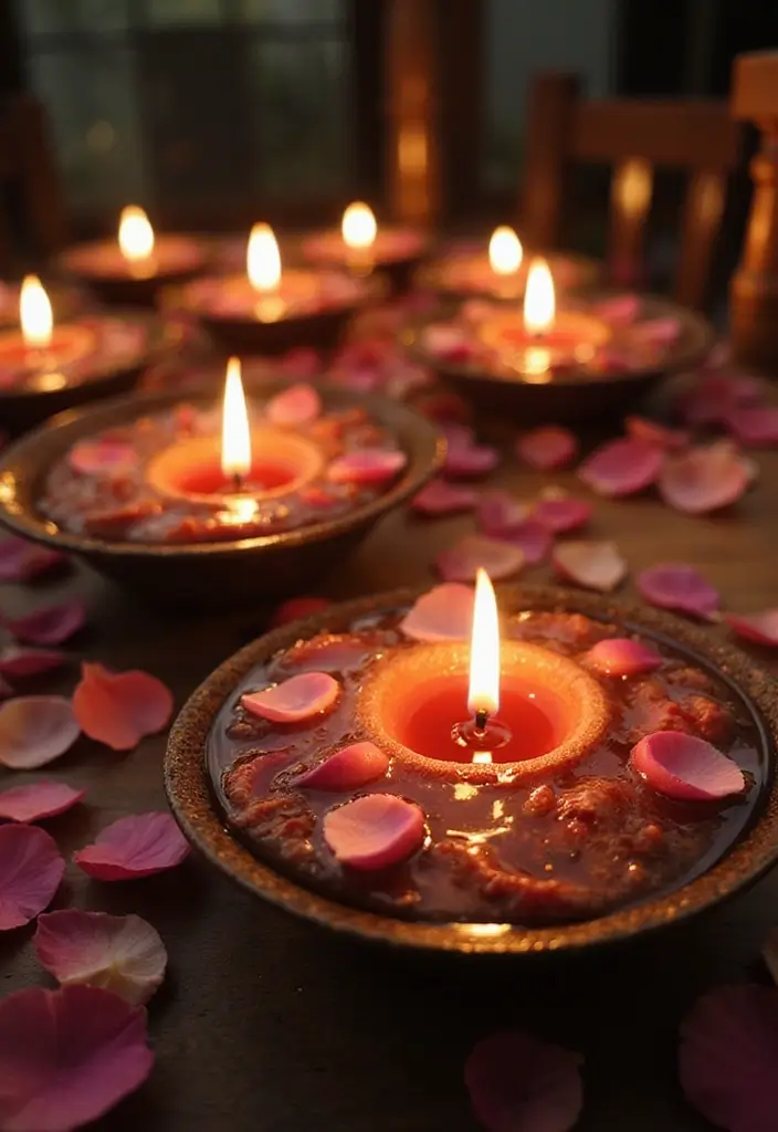30 Flower and Candle Table Decor Ideas for Romantic Settings 33 30 Flower and Candle Table Decor Ideas for Romantic Settings - 7. Floating Candles in Flower Bowls