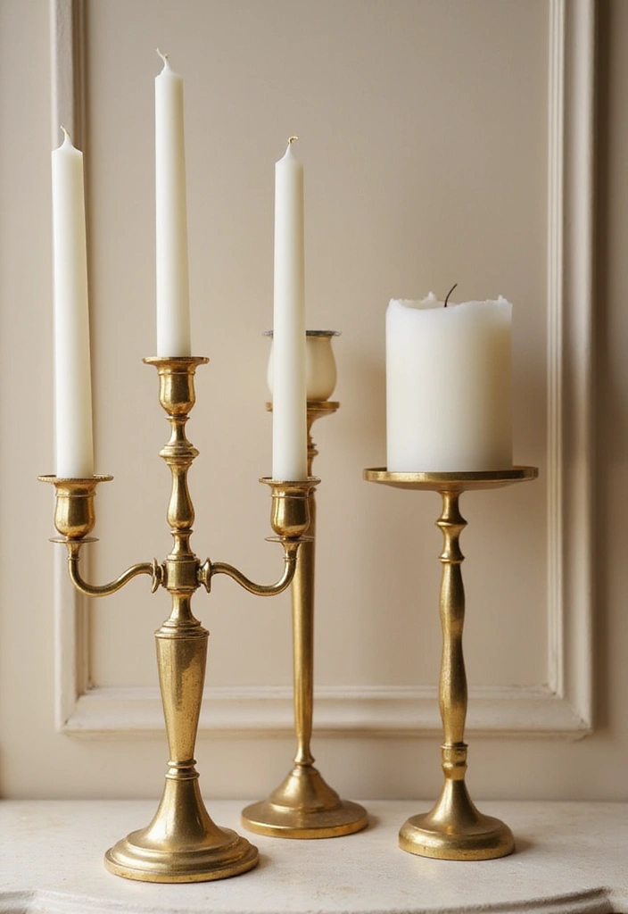 30 Gold Candle Holder Decor Ideas That Shine in Every Space 18 30 Gold Candle Holder Decor Ideas That Shine in Every Space - 12. Candle Holders as Art Pieces