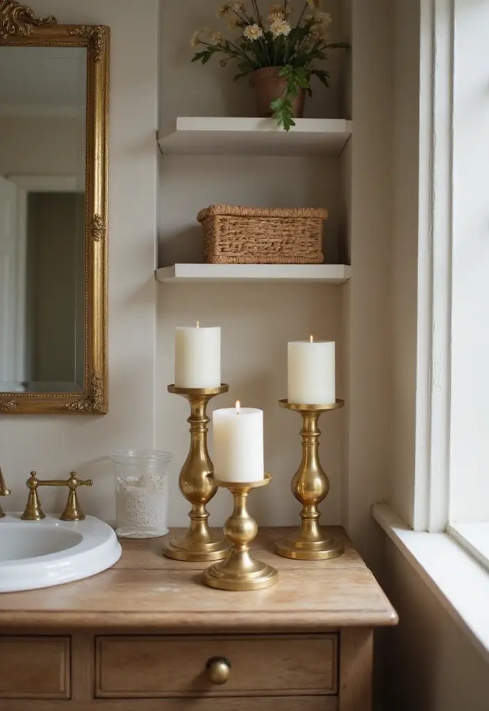 30 Gold Candle Holder Decor Ideas That Shine in Every Space 32 30 Gold Candle Holder Decor Ideas That Shine in Every Space - 14. Candle Holders in Unexpected Places