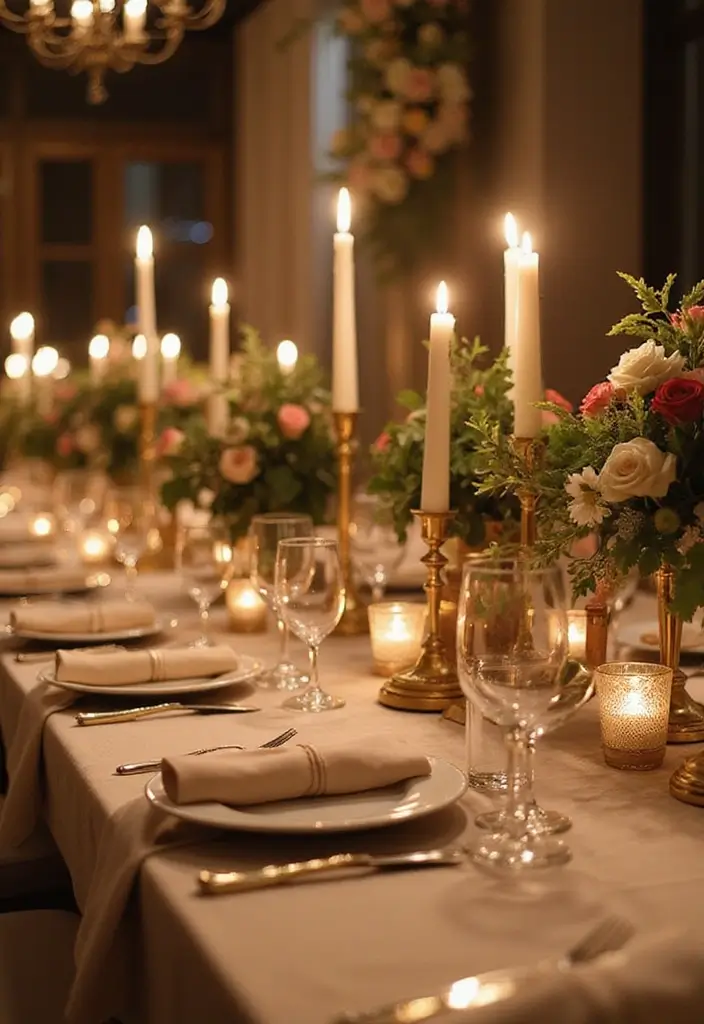 30 Gold Candle Holder Decor Ideas That Shine in Every Space 51 30 Gold Candle Holder Decor Ideas That Shine in Every Space - 21. Candle Holders for Bridal Showers and Weddings
