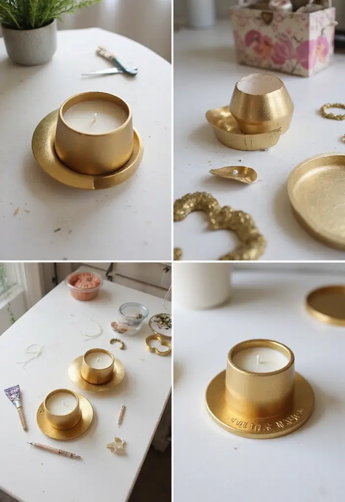 30 Gold Candle Holder Decor Ideas That Shine in Every Space 58 30 Gold Candle Holder Decor Ideas That Shine in Every Space - 22. DIY Gold Candle Holder Projects
