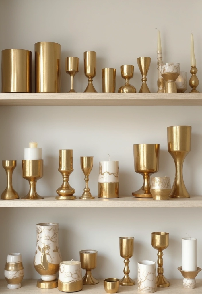 30 Gold Candle Holder Decor Ideas That Shine in Every Space 78 30 Gold Candle Holder Decor Ideas That Shine in Every Space - 26. Curating a Gold Candle Holder Collection