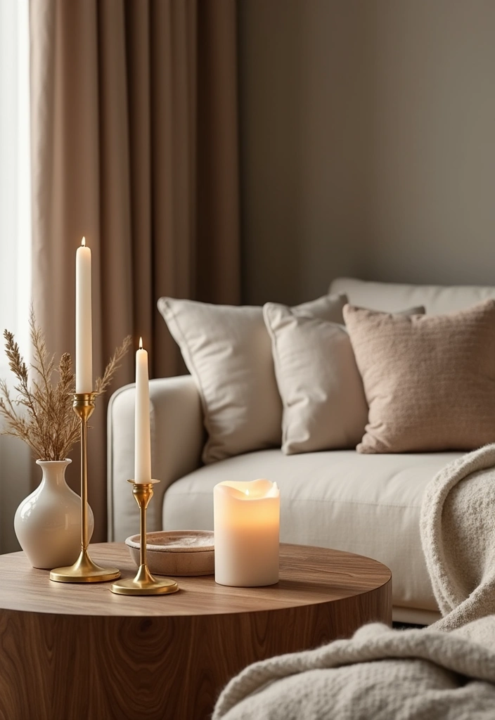 30 Gold Candle Holder Decor Ideas That Shine in Every Space 85 30 Gold Candle Holder Decor Ideas That Shine in Every Space - 27. Layering Textures with Gold Candle Holders