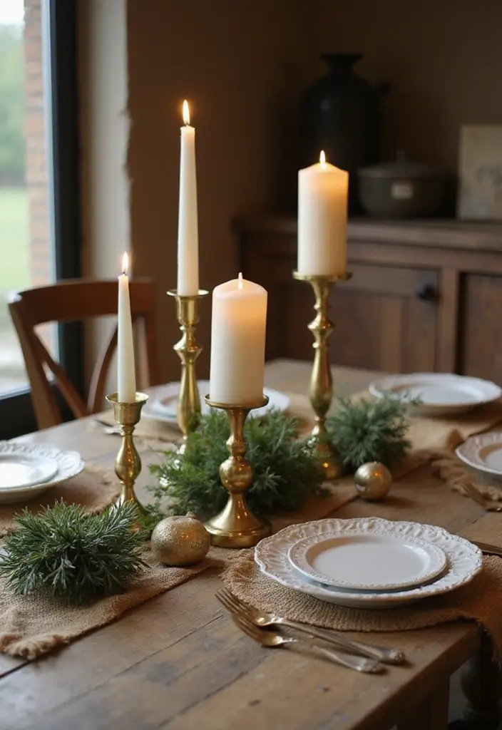 30 Gold Candle Holder Decor Ideas That Shine in Every Space 3 30 Gold Candle Holder Decor Ideas That Shine in Every Space - 3. Rustic Gold Candle Holders for a Cozy Feel